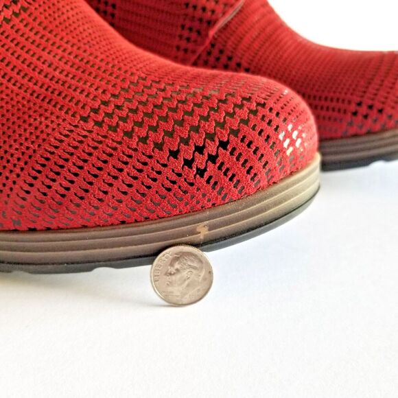 WOLKY Women's Jacquerie Booties Red Dessin Suede Sz 9 40 Lace Up Ankle Boots - Picture 13 of 13